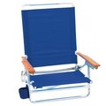 Rio Brands Rio Brands 8028402 15 in. 5 Position Adjustable Beach Folding Chair; Blue - Pack of 4 8028402